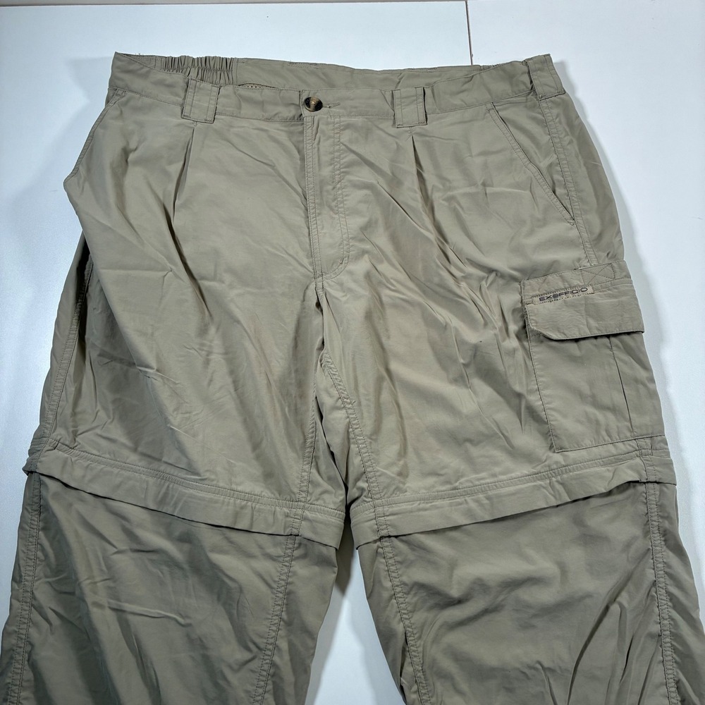 ExOfficio Convertible Cargo Pants 38x30 Beige Nylon Hiking Zip Off (Tag 40)